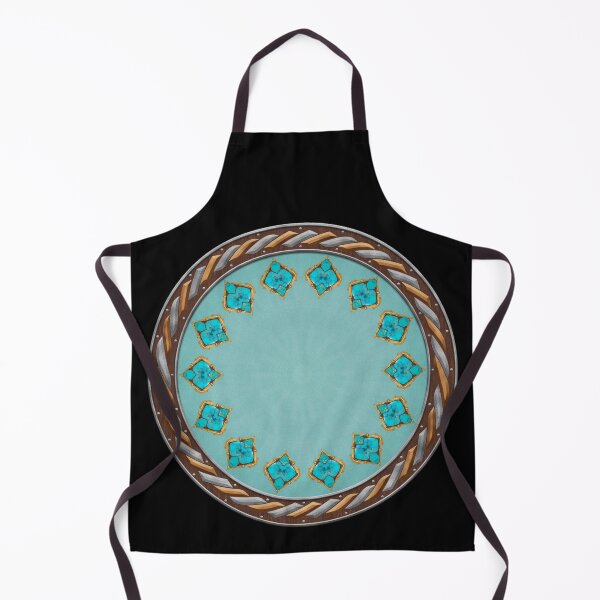 Item preview, Kaleidoscope Turquiose and Gold in Celtic Circle Frame 16 designed and sold by Swabcraft.