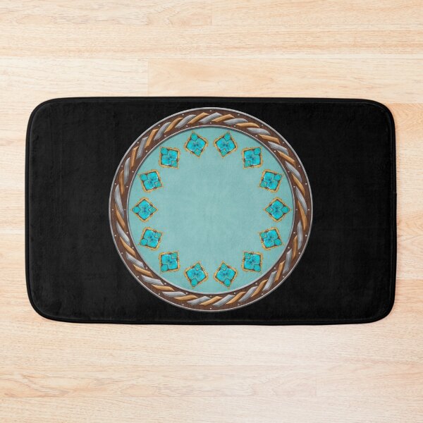 Item preview, Kaleidoscope Turquiose and Gold in Celtic Circle Frame 16 designed and sold by Swabcraft.