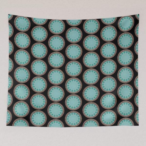 Item preview, Kaleidoscope Turquiose and Gold in Celtic Circle Frame 16 designed and sold by Swabcraft.