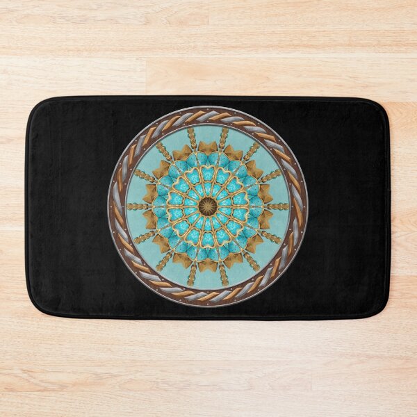 Item preview, Kaleidoscope Turquiose and Gold in Celtic Circle Frame 18 designed and sold by Swabcraft.