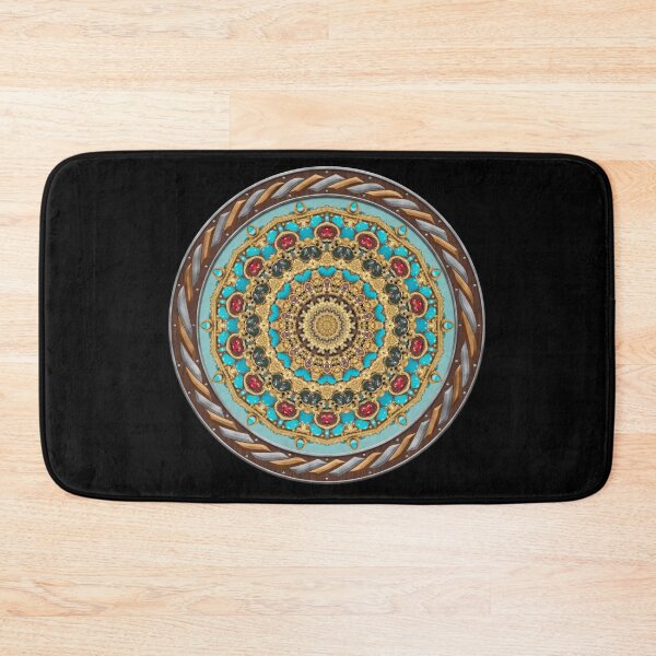 Item preview, Kaleidoscope Turquiose and Gold in Celtic Circle Frame 19 designed and sold by Swabcraft.