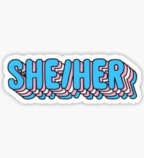 she her pronouns - trans pride Sticker