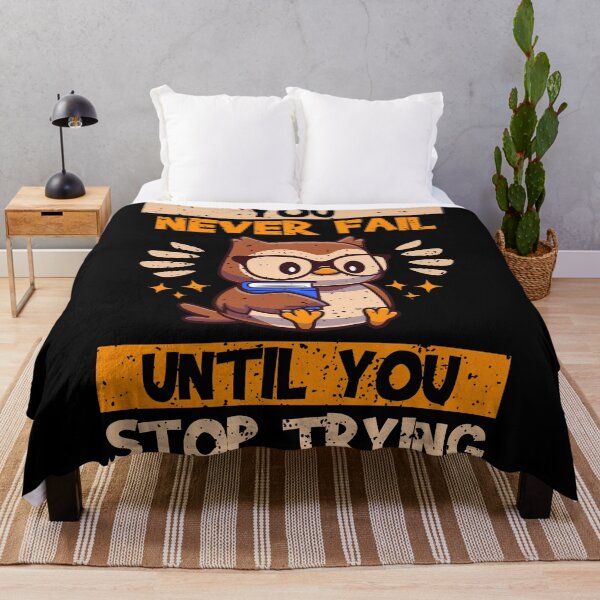 Item preview, You never fail until you stop trying Kawaii Owl Book designed and sold by CarpeDiem96.