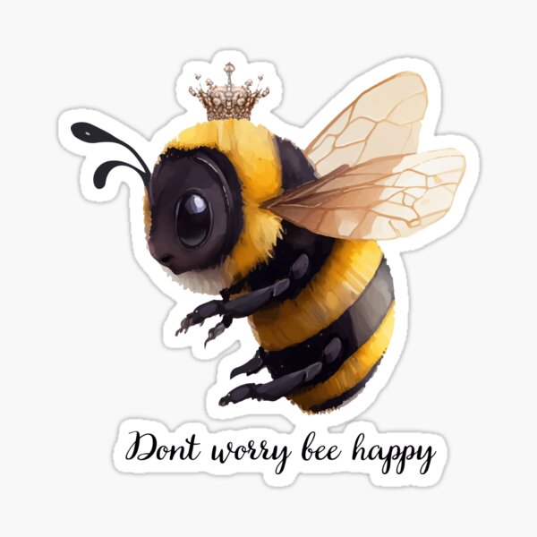 Bee wall art vinyl decal, bee happy, bee home decor, Don't worry be happy,  Bee wall decal, honey bee decor, bumble bee decor