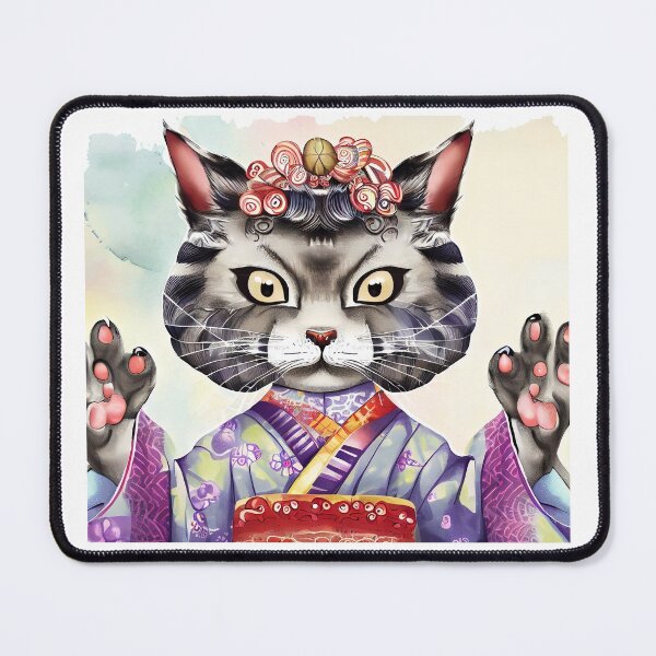Item preview, Neko Geisha - Cat in Traditional Japanese Attire designed and sold by Bunko No Toyo.