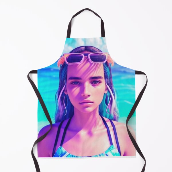 Item preview, Pretty Beach Babe with Sunglasses Water Clouds  designed and sold by Michael Voyler.