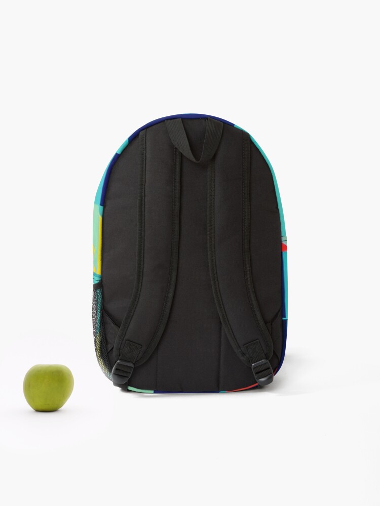 Thumbnail 2 of 3, Backpack, Abstract Multi Color Geometric Triangular Spaces designed and sold by deniselynnimage.