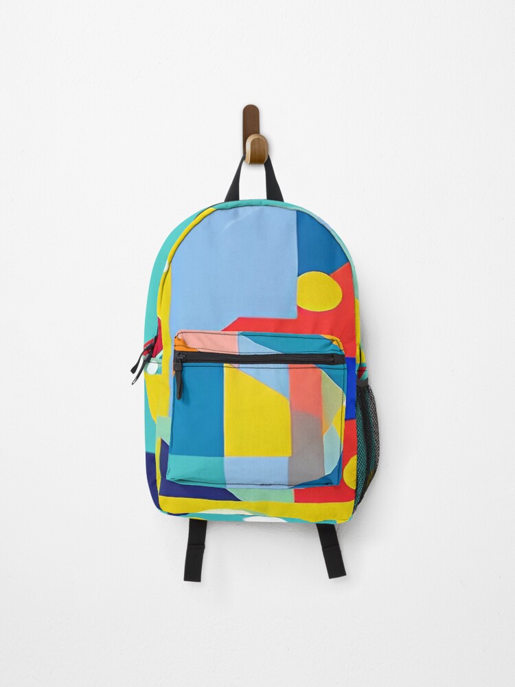 Thumbnail 1 of 3, Backpack, Abstract Multi Color Geometric Triangular Spaces designed and sold by deniselynnimage.