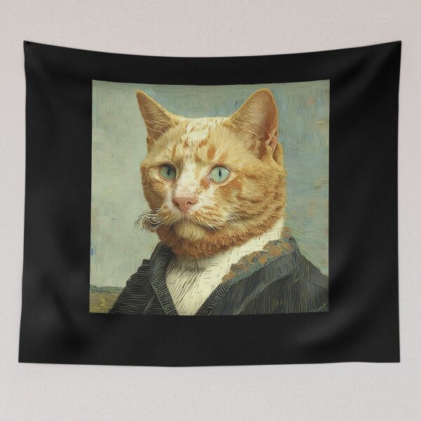 Item preview, Cat Van Gogh Portrait painting - cat lover designed and sold by SameeraDammeyer.