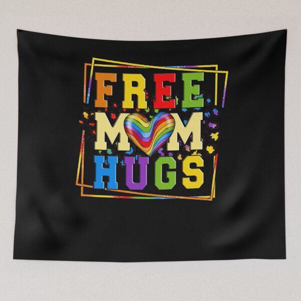 Item preview, Free Mom Hugs Heart LGBT Ally Pride Month Retro frame designed and sold by FlossyDesignsOZ.