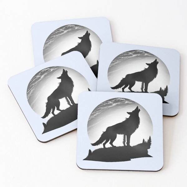 Item preview, Silver wolf howling at the moon designed and sold by K-Art-Design.