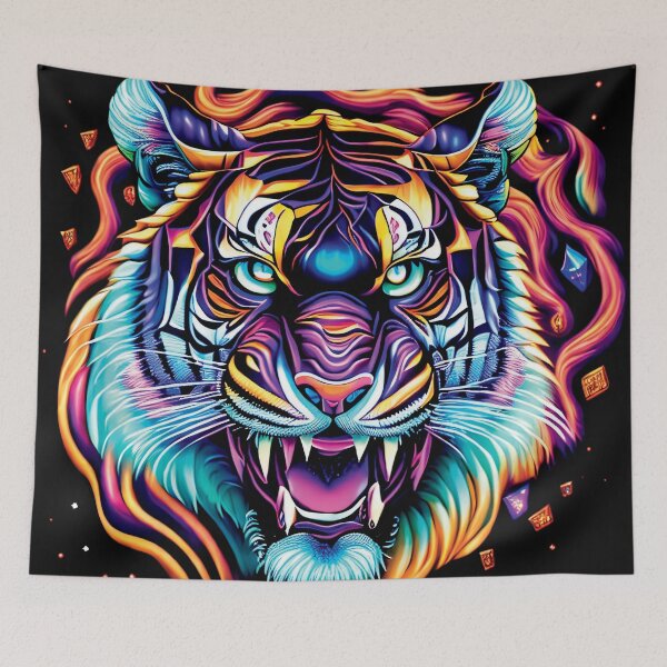 Item preview, Cosmic Psychadelic Tiger 001 designed and sold by ElectraW.