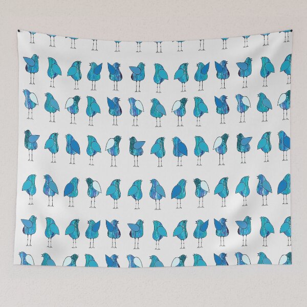 Aperçu de l'œuvre Gossip Birds Blue créée et vendue par Lisafrancesjudd.