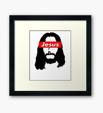Jesus Supreme Box Logo Parody Framed Print