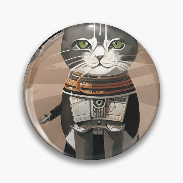 Item preview, Katana-Wielding Feline - A Samurai Cat AI Creation designed and sold by Mechanical-Artt.