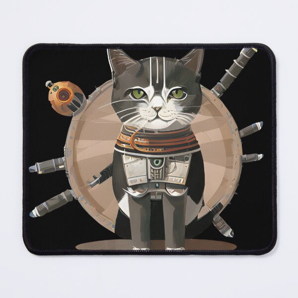 Item preview, Katana-Wielding Feline - A Samurai Cat AI Creation designed and sold by Mechanical-Artt.