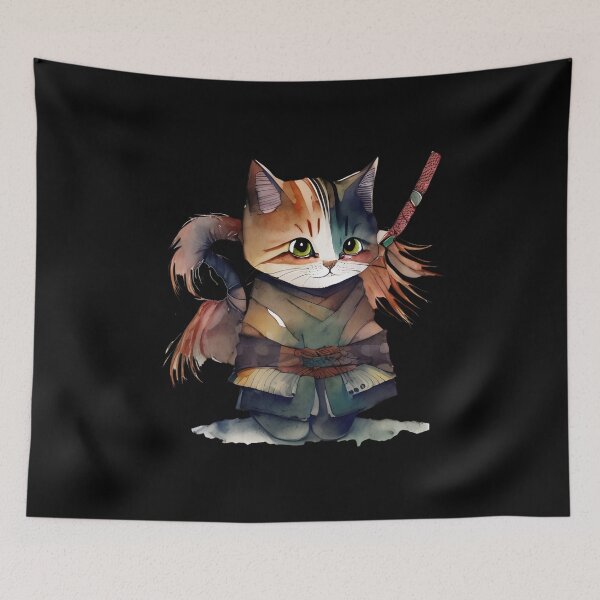 Item preview, The AI-Generated Samurai Cat designed and sold by Mechanical-Artt.