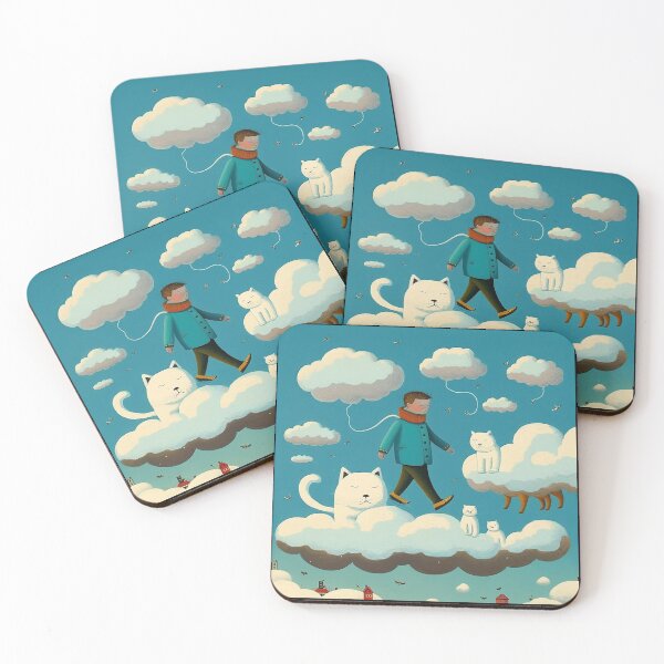 Item preview, Man walking on cat cloud - dream cat - cat lover designed and sold by SameeraDammeyer.