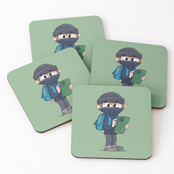 Item preview, boy with a masked face is using a mobile phone designed and sold by duxpavlic.