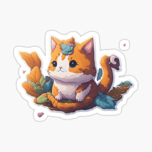 Item preview, Cute Adorable Digital Chibi Art Cat Miaw designed and sold by ChibiArtline.