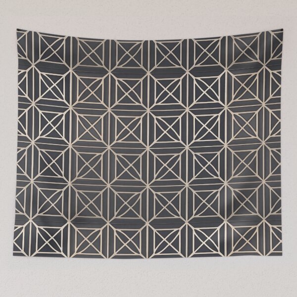 Item preview, Retro Tile Pattern Dark silver and beige designed and sold by RetroTile.