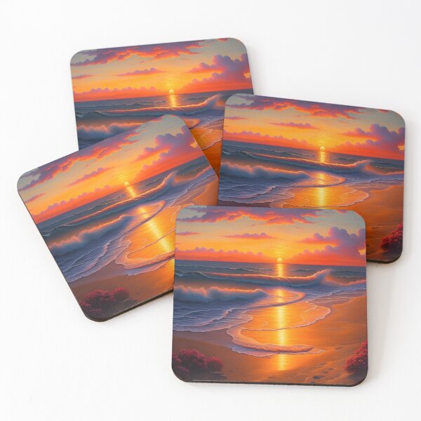Item preview, Orange Beach Sunset Painting designed and sold by Tamas Das.