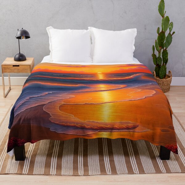 Item preview, Orange Beach Sunset Painting designed and sold by Tamas Das.