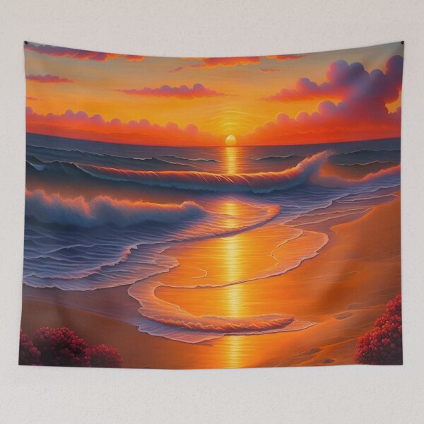 Item preview, Orange Beach Sunset Painting designed and sold by Tamas Das.