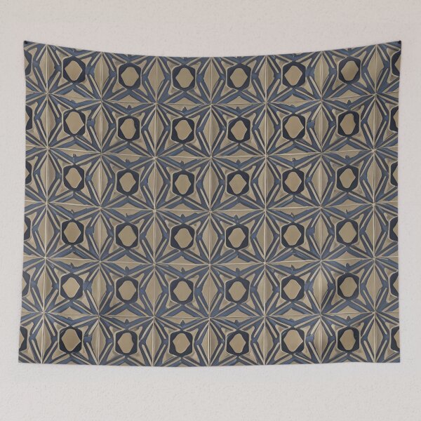 Item preview, Retro Tile Pattern dark yellow and dark blue designed and sold by RetroTile.