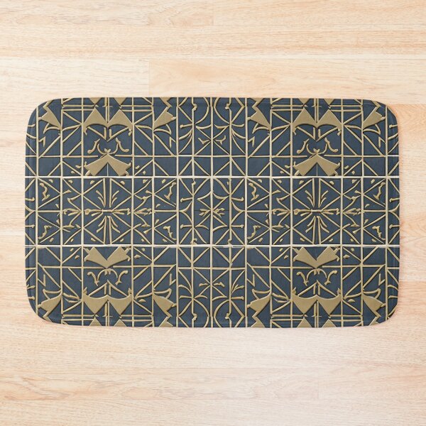 Item preview, Retro Tile Pattern dark yellow and dark blue designed and sold by RetroTile.