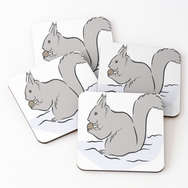 Item preview, swiss brown squirrel eating acorn designed and sold by ElvaMar54.