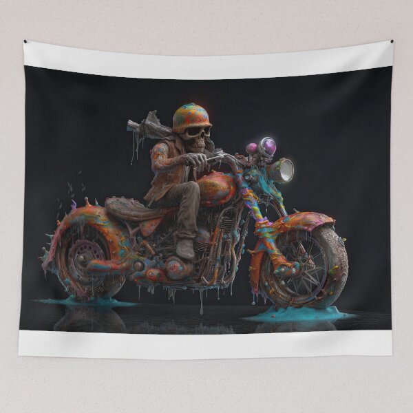 Item preview, Skeleton Biker Riding A Wet Painted Bike designed and sold by Diego Re.