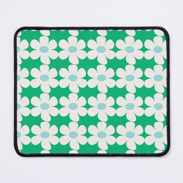 Item preview, Scandi style retro flowers - green and ivory designed and sold by BlackDogArtists.