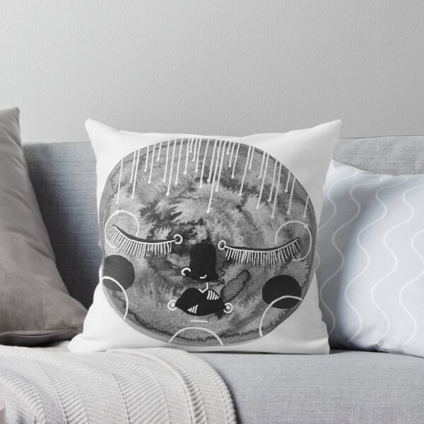 Item preview, Sleepy Moon - Ink and Water Illustration designed and sold by amandawellsart.