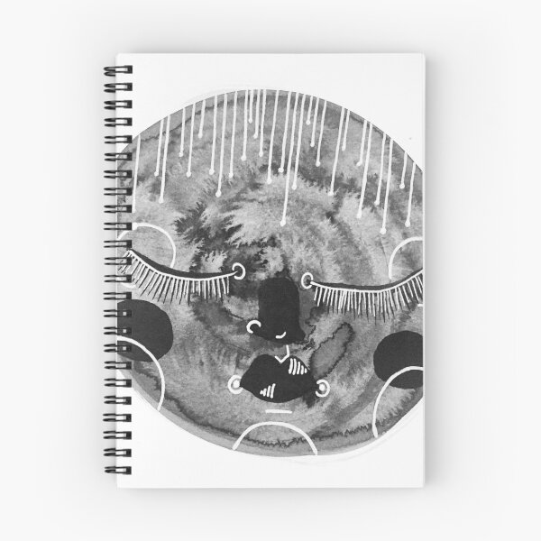 Item preview, Sleepy Moon - Ink and Water Illustration designed and sold by amandawellsart.