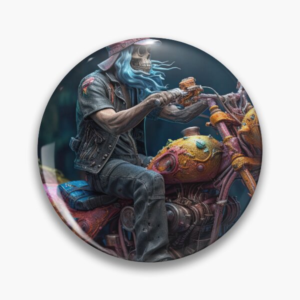 Item preview, Skeleton Biker Riding His Over Painted Bike designed and sold by Diego Re.
