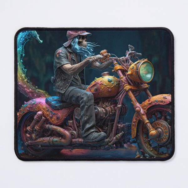 Item preview, Skeleton Biker Riding His Over Painted Bike designed and sold by Diego Re.