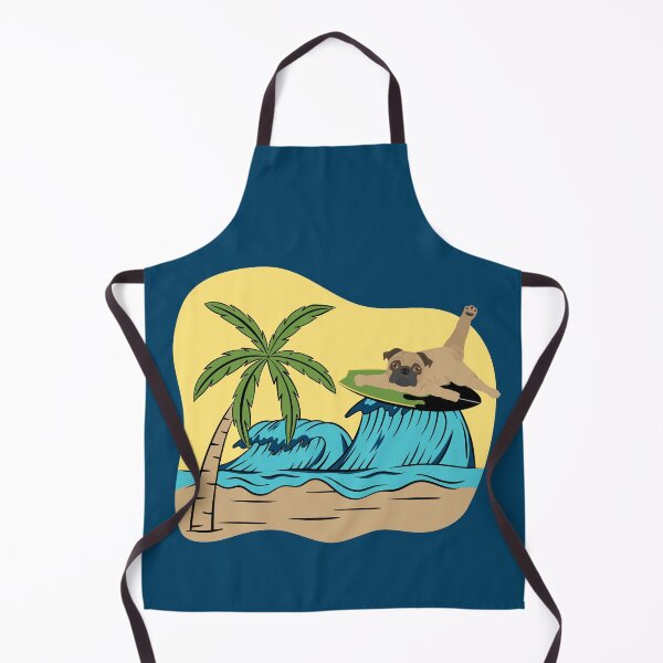 Item preview, Pug Dog Surfing on the Sea Wave on the Summer Beach designed and sold by SeasonalDogs.