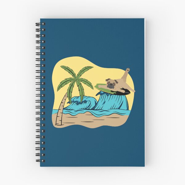 Item preview, Pug Dog Surfing on the Sea Wave on the Summer Beach designed and sold by SeasonalDogs.