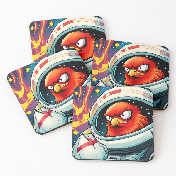 Item preview, Cute cartoon red eagle astronaut in spacesuit. Vector illustration. designed and sold by LooperSDart.
