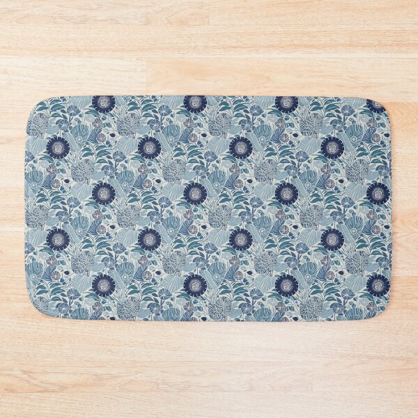 Item preview, Blue Botanicals: A Stunning Abstract Print with Intricate Leaves and Flowers in Shades of Blue and Teal  designed and sold by NattyDesigns.