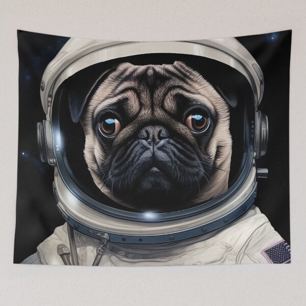 Item preview, Carmen the Brave Pug - Apollo 11 Mission USA designed and sold by Pixelboys.