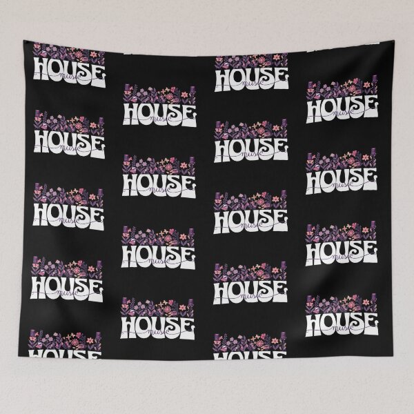 Item preview, HOUSE MUSIC  - In Full Bloom (white/pink/purple) designed and sold by Discothreadz.