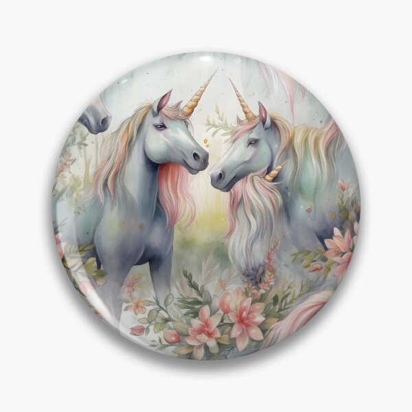 Item preview, Unicorns Fantastic Animals Unicorn Lover Floral Watercolor Pattern designed and sold by SecretDicer.