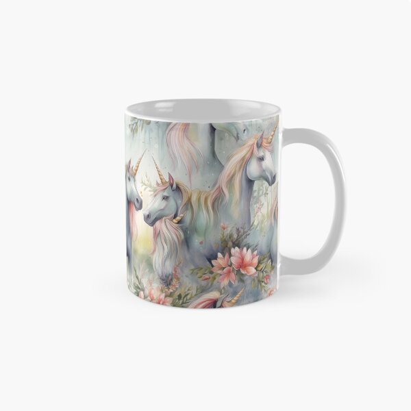 Item preview, Unicorns Fantastic Animals Unicorn Lover Floral Watercolor Pattern designed and sold by SecretDicer.