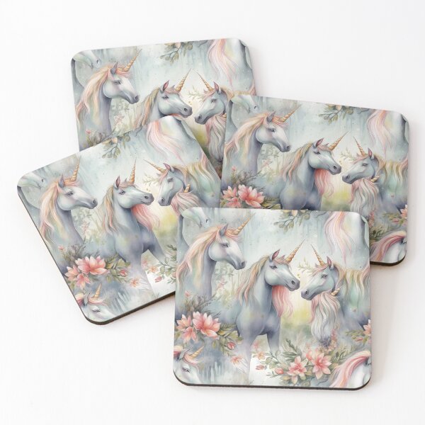 Item preview, Unicorns Fantastic Animals Unicorn Lover Floral Watercolor Pattern designed and sold by SecretDicer.