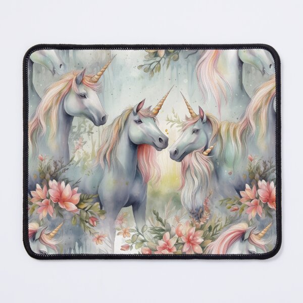 Item preview, Unicorns Fantastic Animals Unicorn Lover Floral Watercolor Pattern designed and sold by SecretDicer.