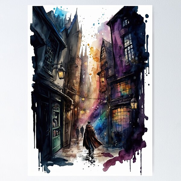 Item preview, Wizard World Alley Watercolor designed and sold by RetroSumo.