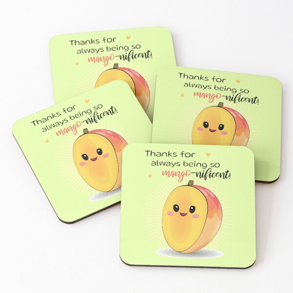 Item preview, Cute mango funny thank you with pun - Thanks for always being mango-nificent! designed and sold by HajnalkArt.