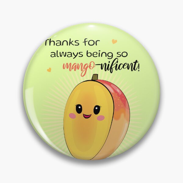 Item preview, Cute mango funny thank you with pun - Thanks for always being mango-nificent! designed and sold by HajnalkArt.